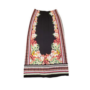 Cato Casual Maxi Skirt Straight Stretch Split Floral Hawaiian Women Size Medium